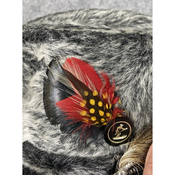 Stetson Hat Mens Grey Fedora Faux Fur Ear Flaps 1930s 40s German Hunting Pin - Picture 13 of 15